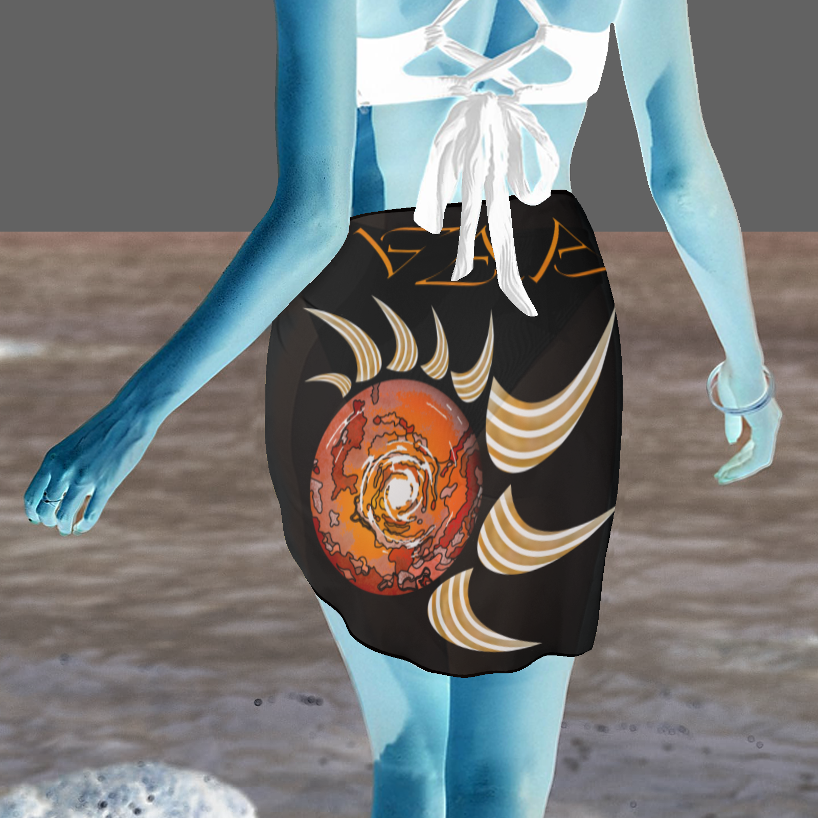 Women's beach sarong wrap black 000000000 (USA) - Image 2