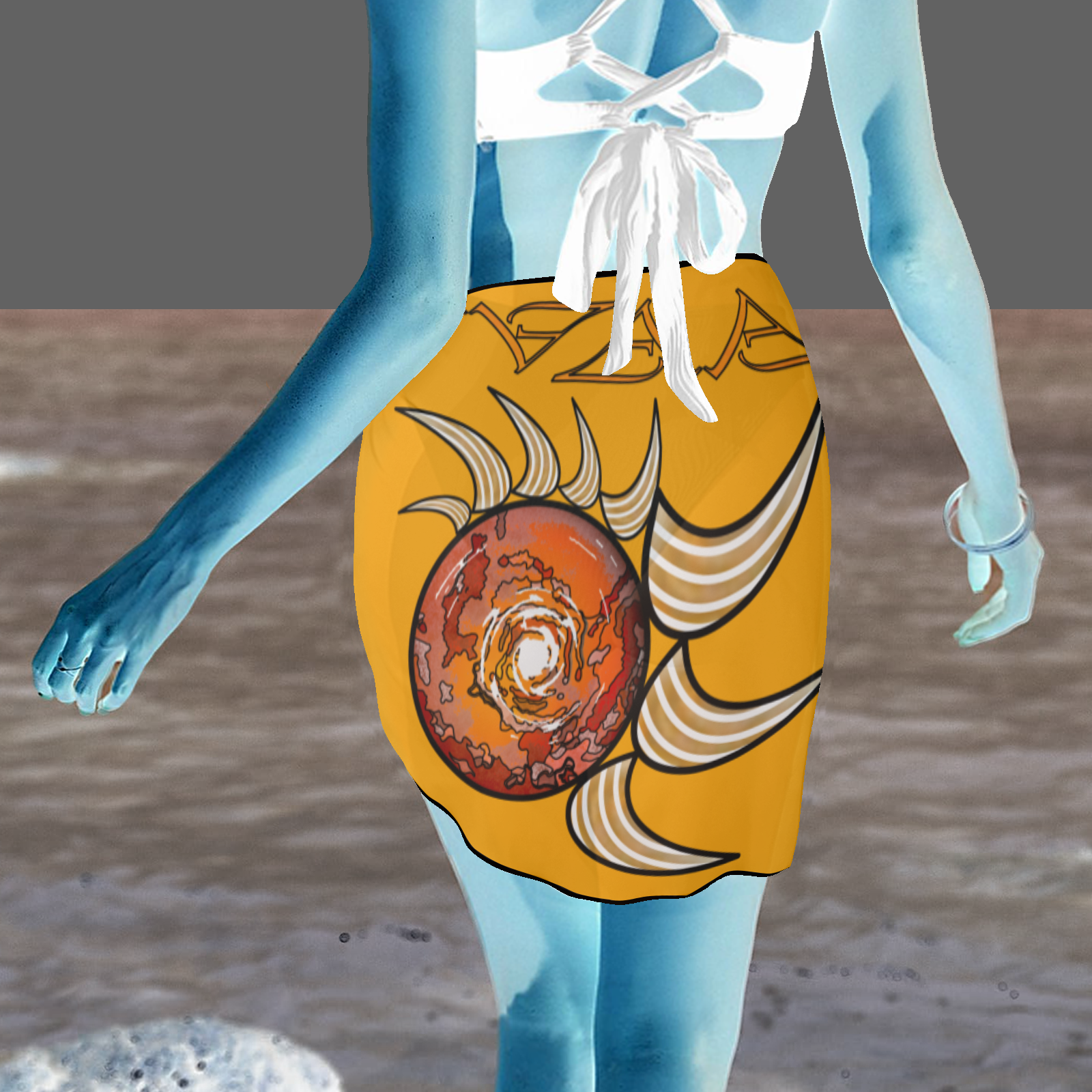 Women's beach sarong wrap orange 255165000 (USA) - Image 2