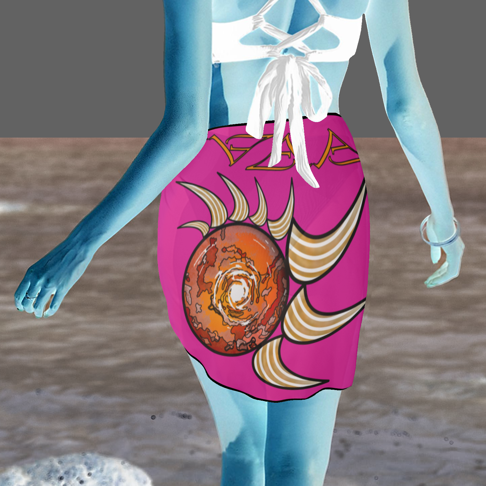 Women's beach sarong wrap pink 255020147 (USA) - Image 2