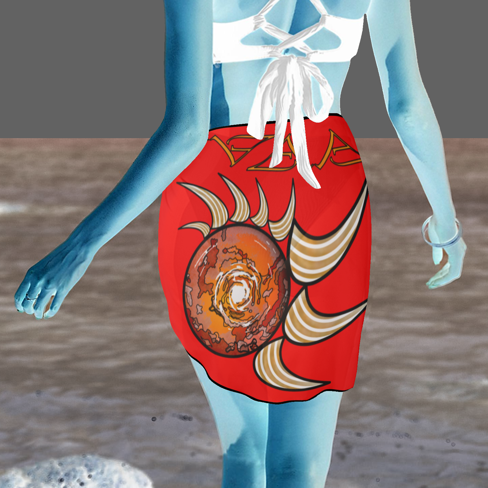 Women's beach sarong wrap red 255000000 (USA) - Image 2