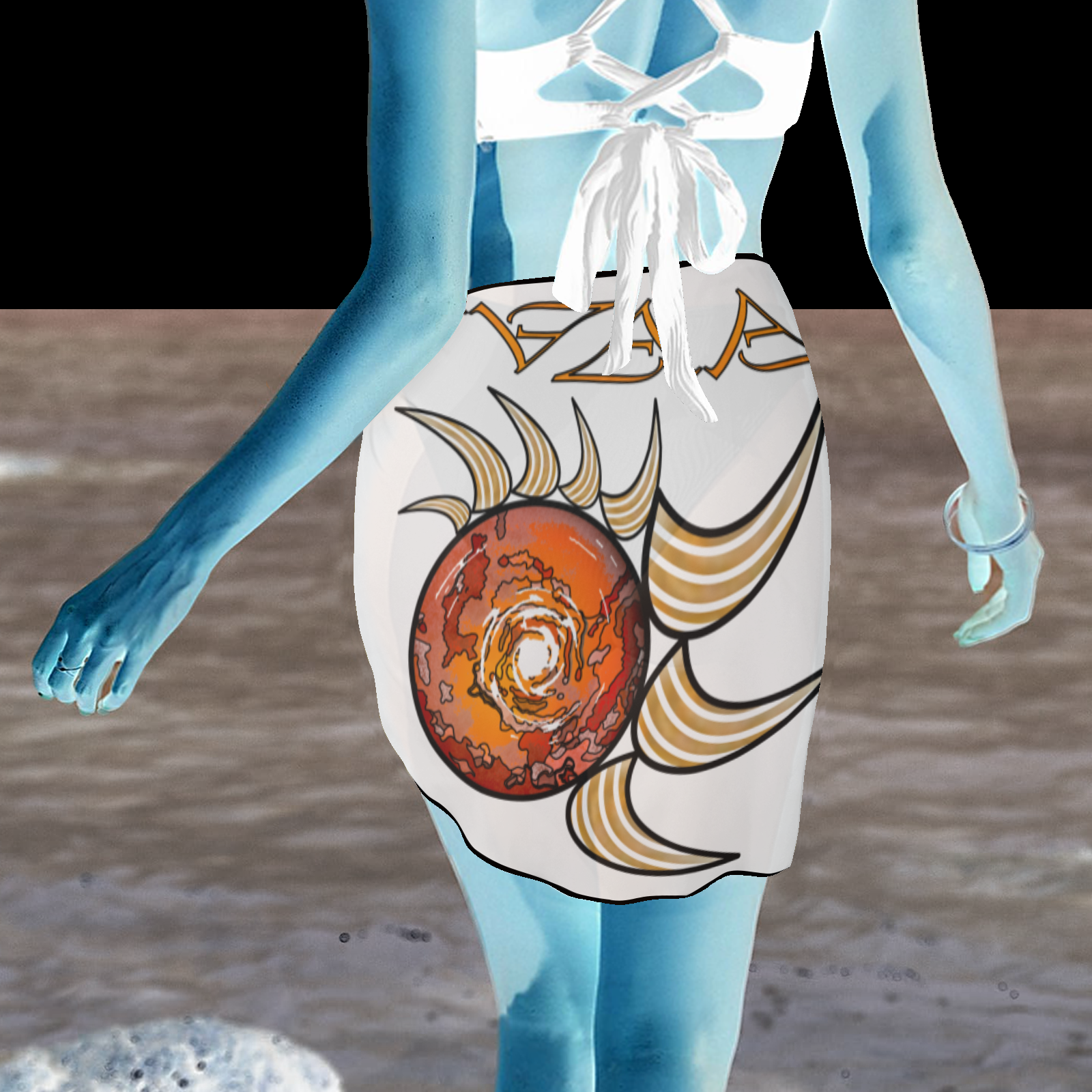 Women's beach sarong wrap white 255255255 (USA) - Image 2