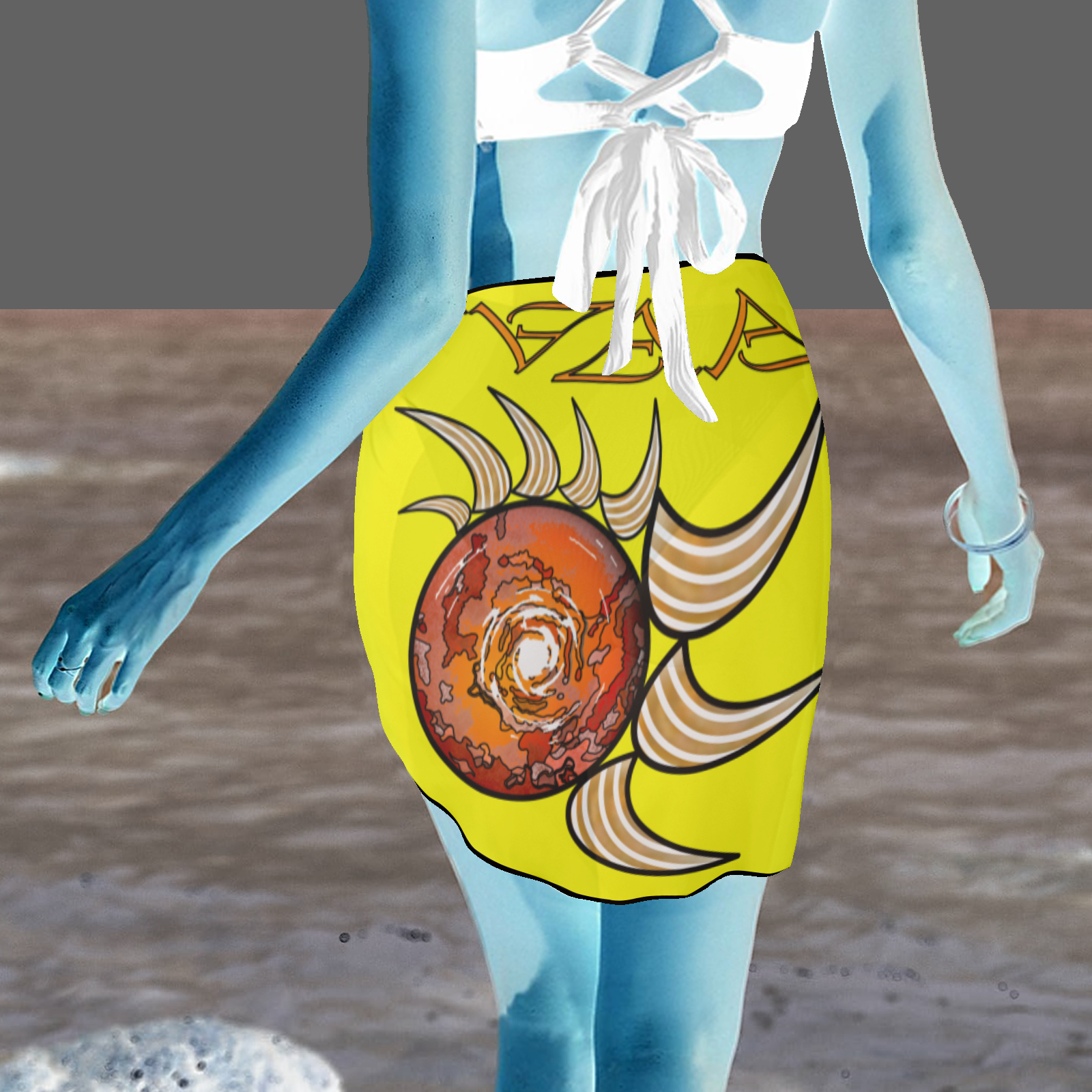 Women's beach sarong wrap yellow 255255000 (USA) - Image 2