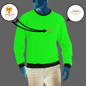 Men's crewneck sweatshirt green 000255000 like Embroidered Martian