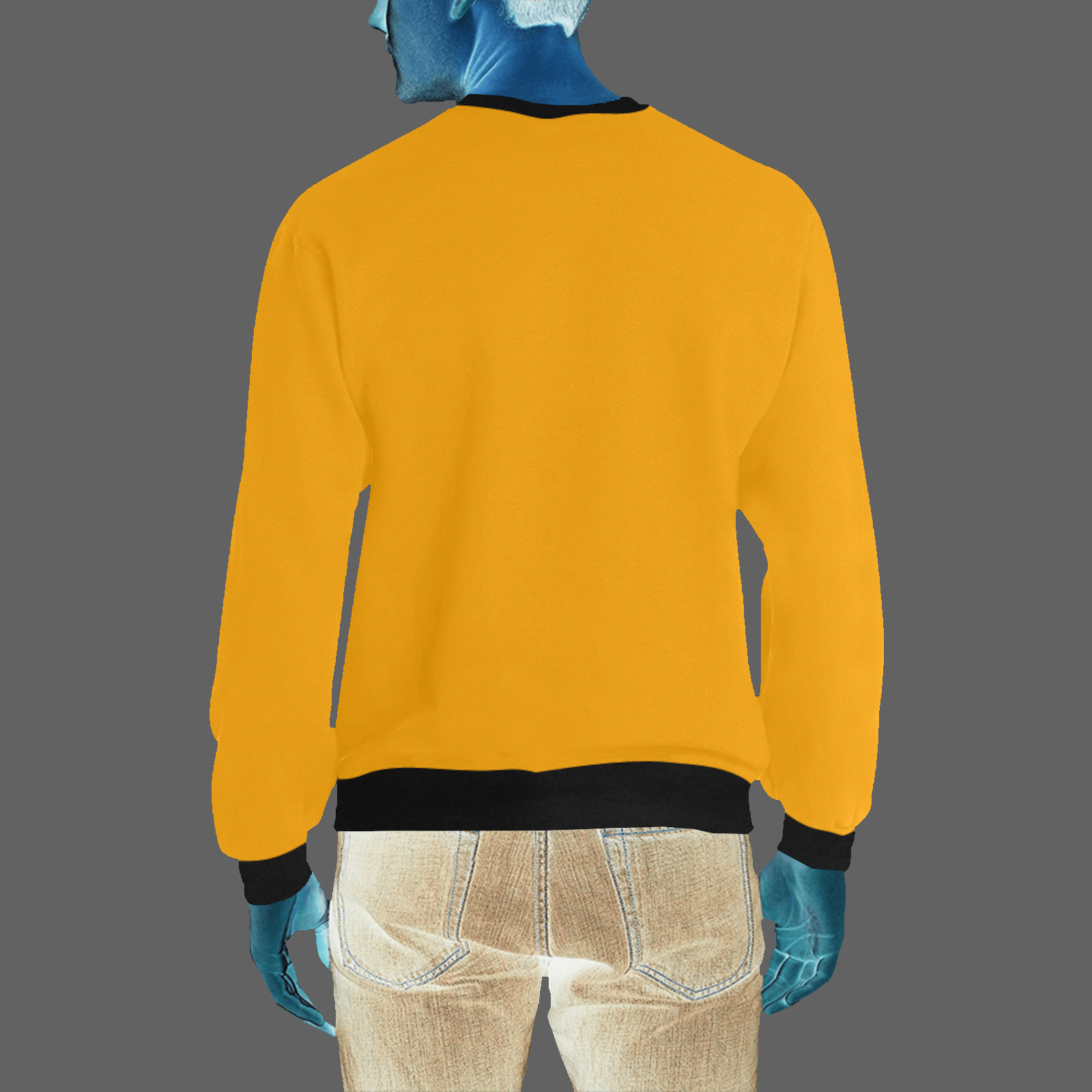 Men's crewneck sweatshirt orange 255165000 like Embroidered Martian - Image 2