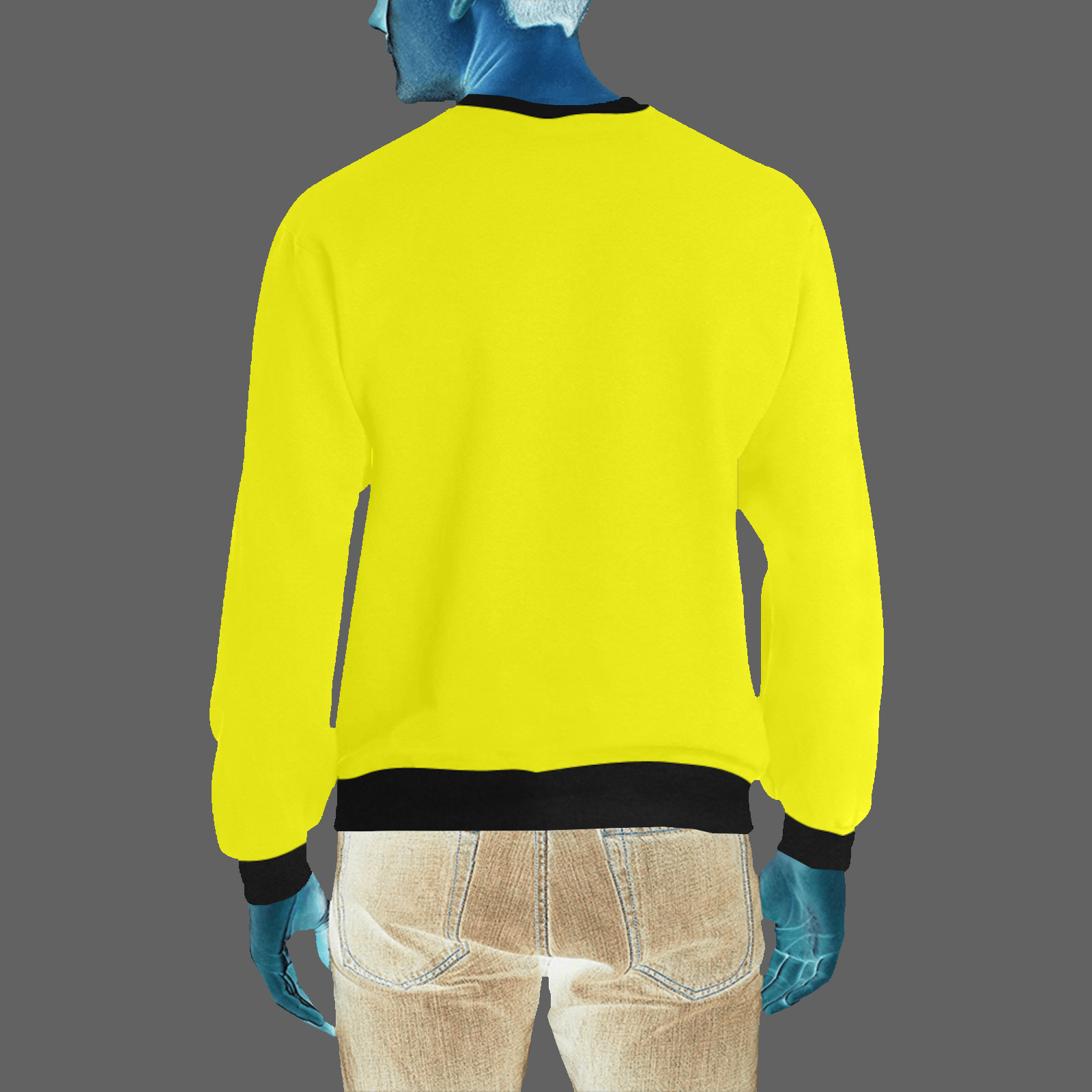 Men's crewneck sweatshirt yellow 255255000 like Embroidered Martian - Image 2