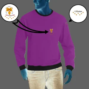 Men's crewneck sweatshirt purple 128000128 like Embroidered Martian