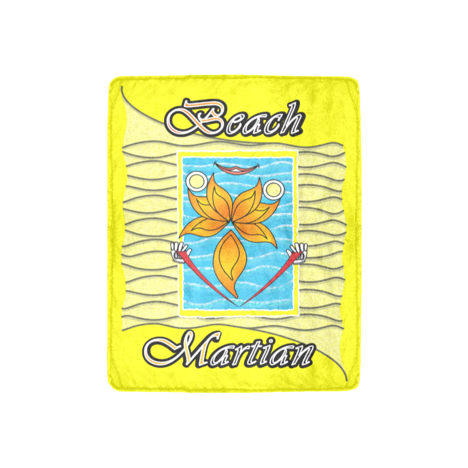 Micro Fleece Blanket 30x40 yellow 255255000 Beach Martian (USA) - Image 3