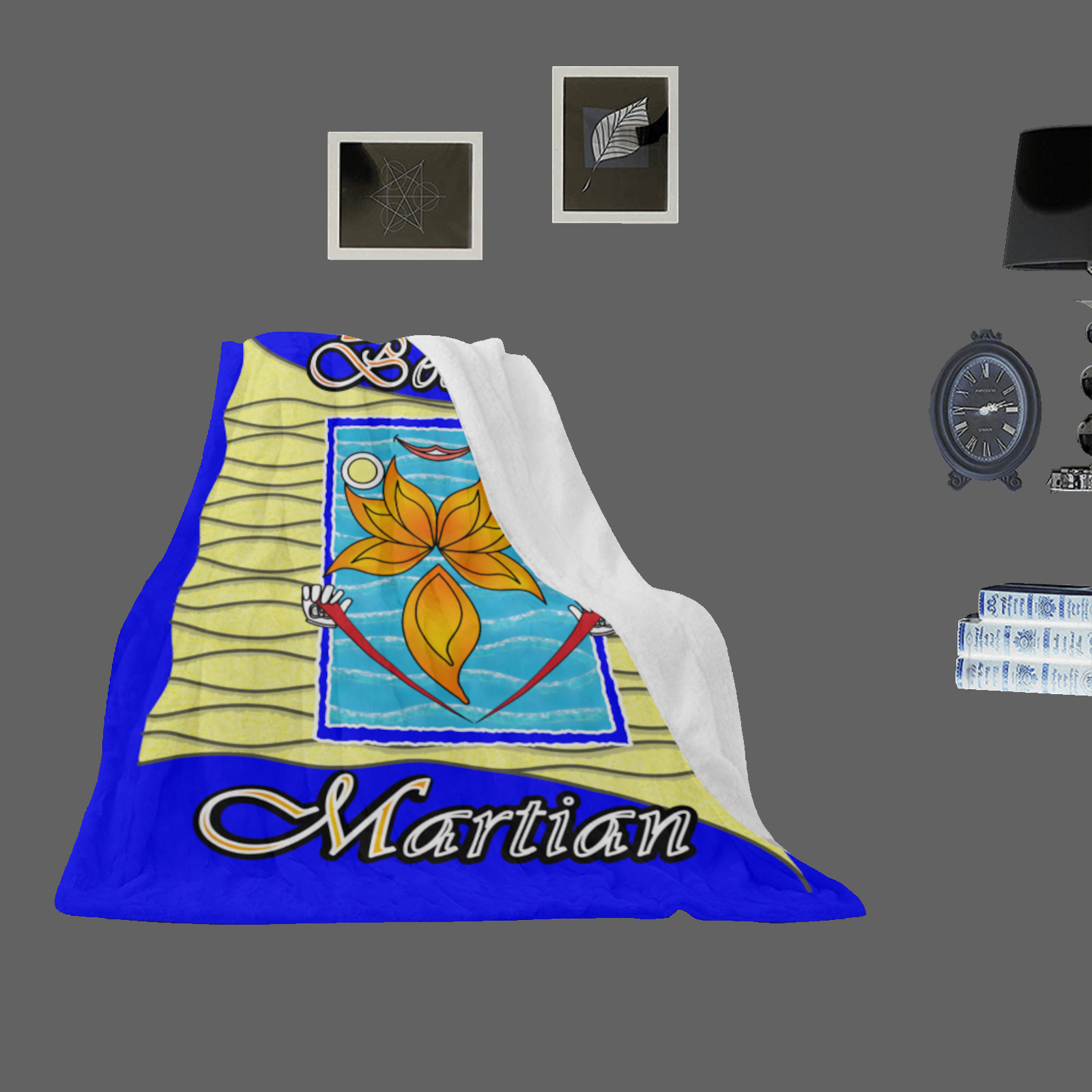 Micro Fleece Blanket 30x40 blue 000000255 Beach Martian (USA) - Image 2