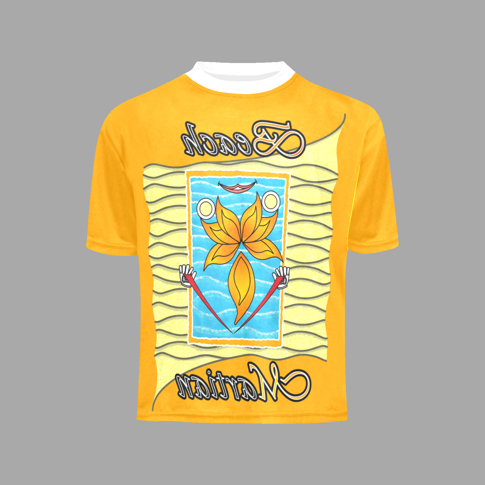 Little boy's crew neck T-shirt orange 255165000 Beach Martian - Image 4