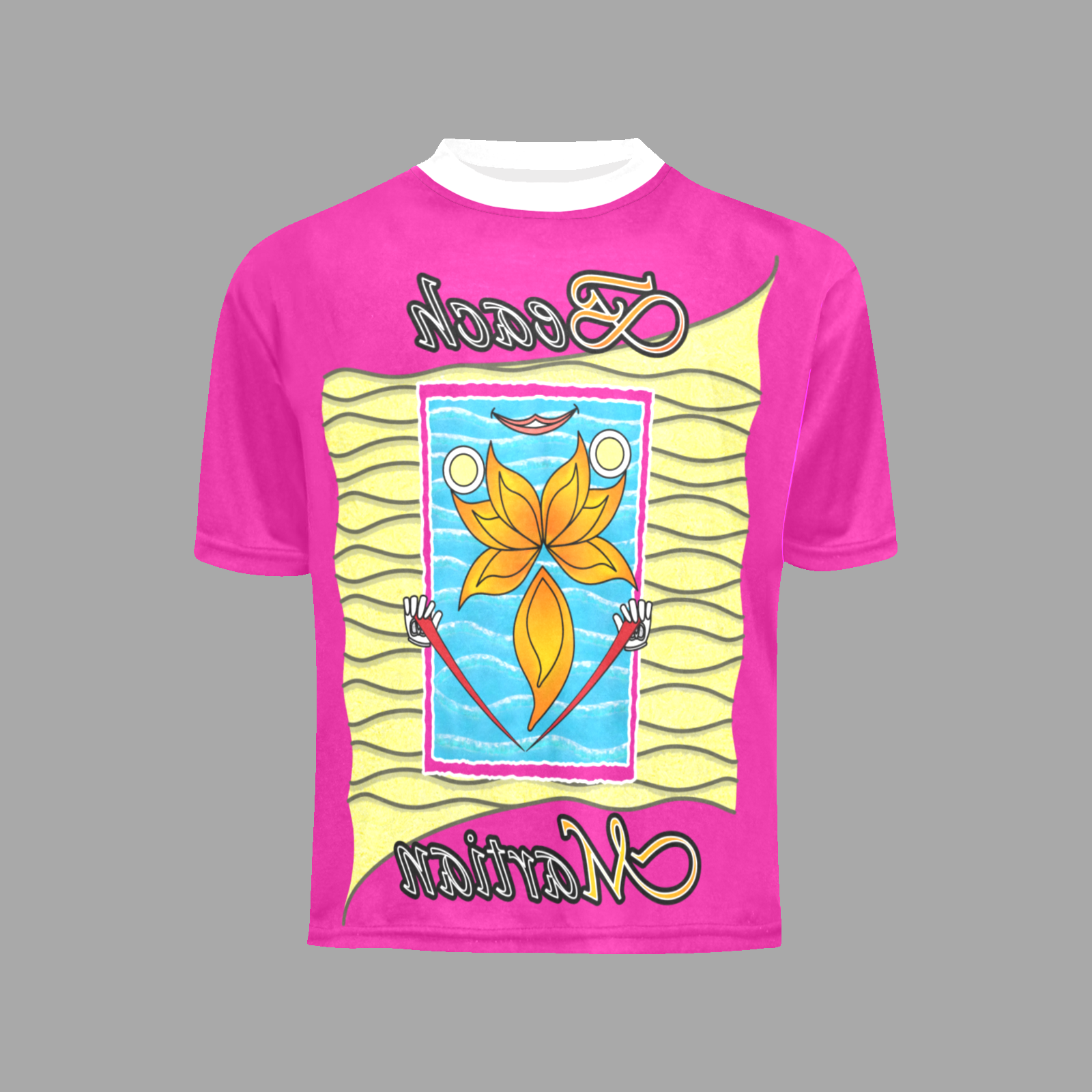 Little boy's crew neck T-shirt pink 255020147 Beach Martian - Image 4