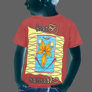 Little boy's crew neck T-shirt brown 165042042 Beach Martian (USA)