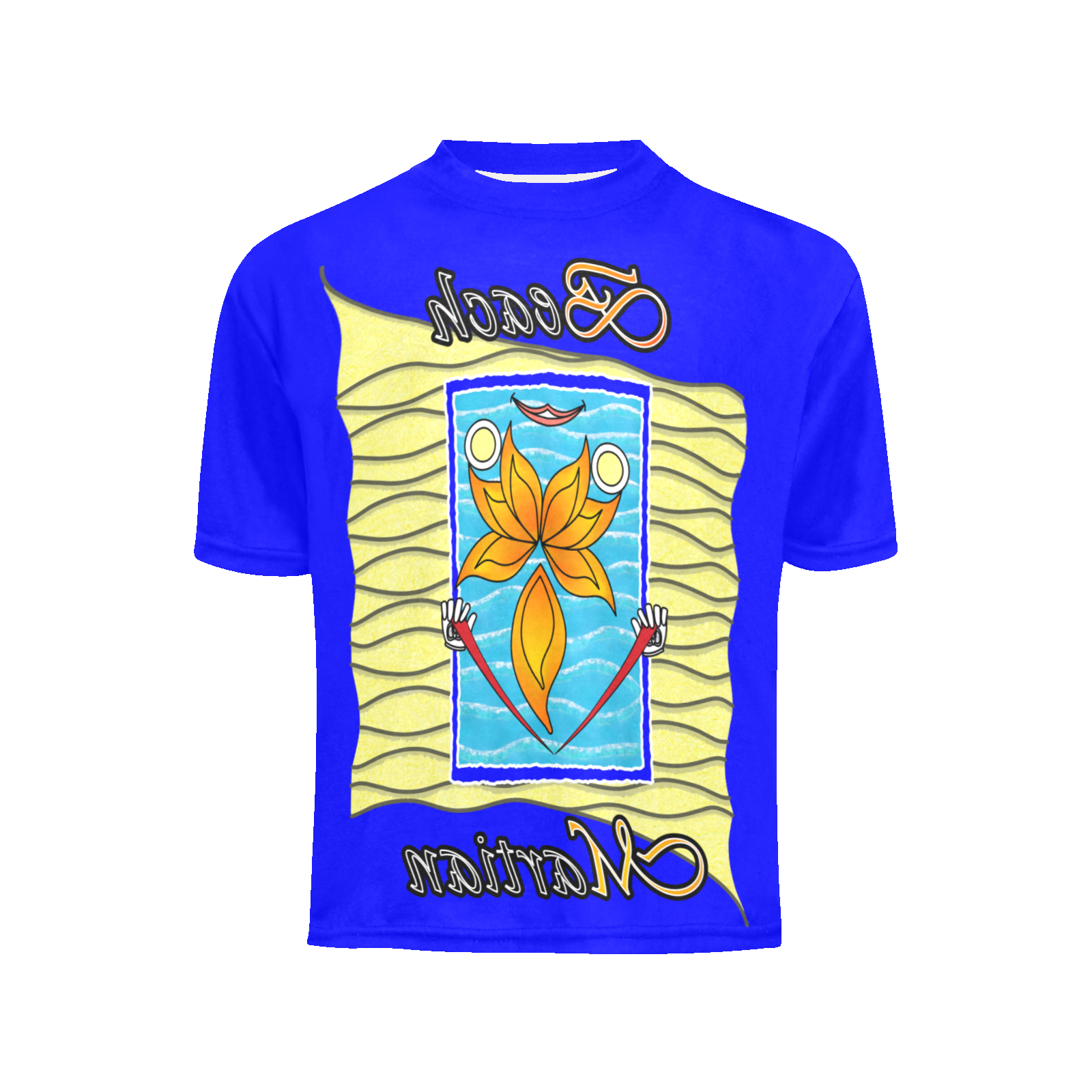 Little boy's crew neck T-shirt blue 000000255 Beach Martian (USA) - Image 3