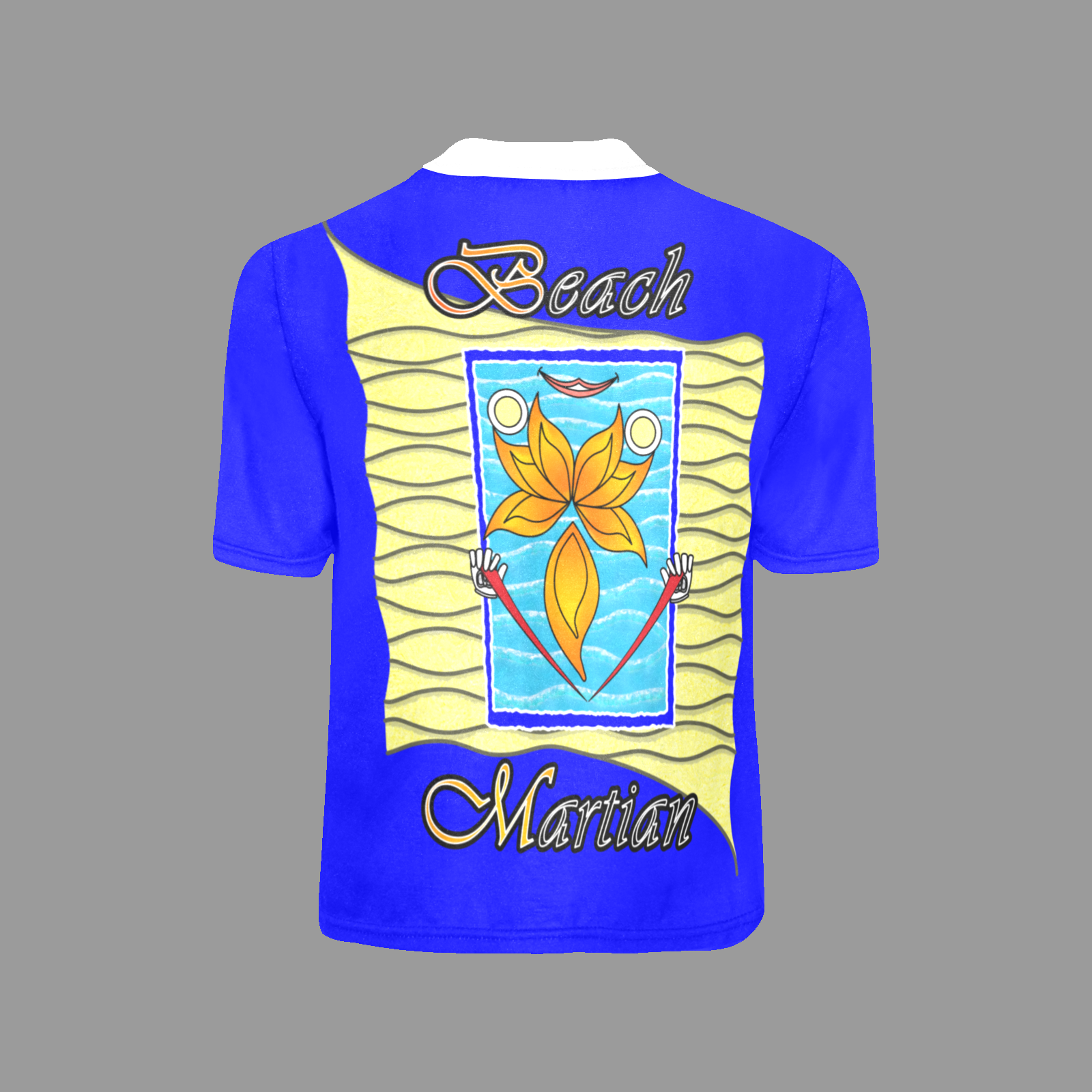 Little boy's crew neck T-shirt blue 000000255 Beach Martian - Image 3