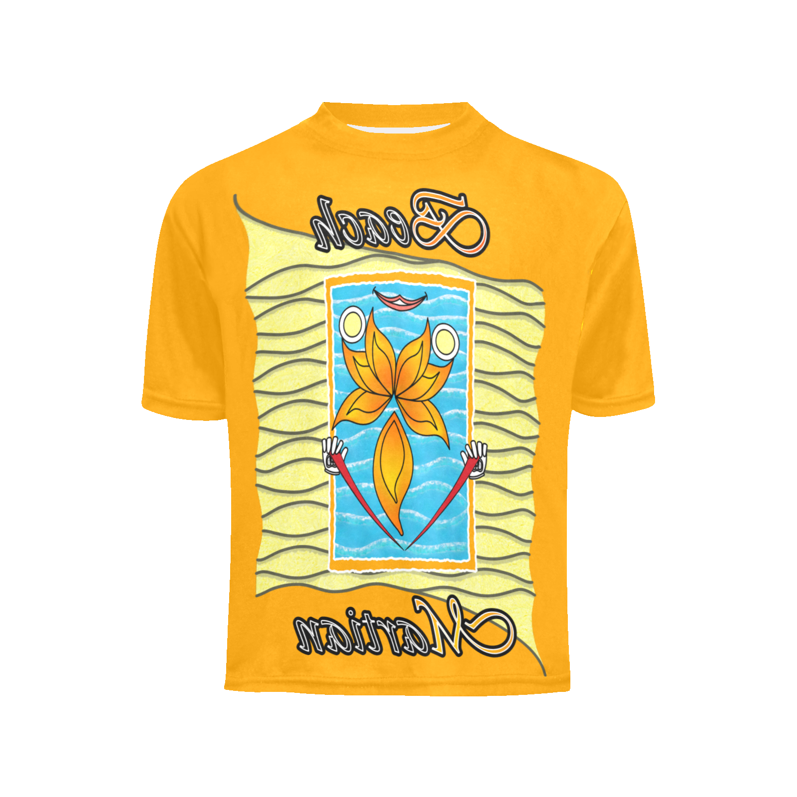 Little boy's crew neck T-shirt orange 255165000 Beach Martian (USA) - Image 3