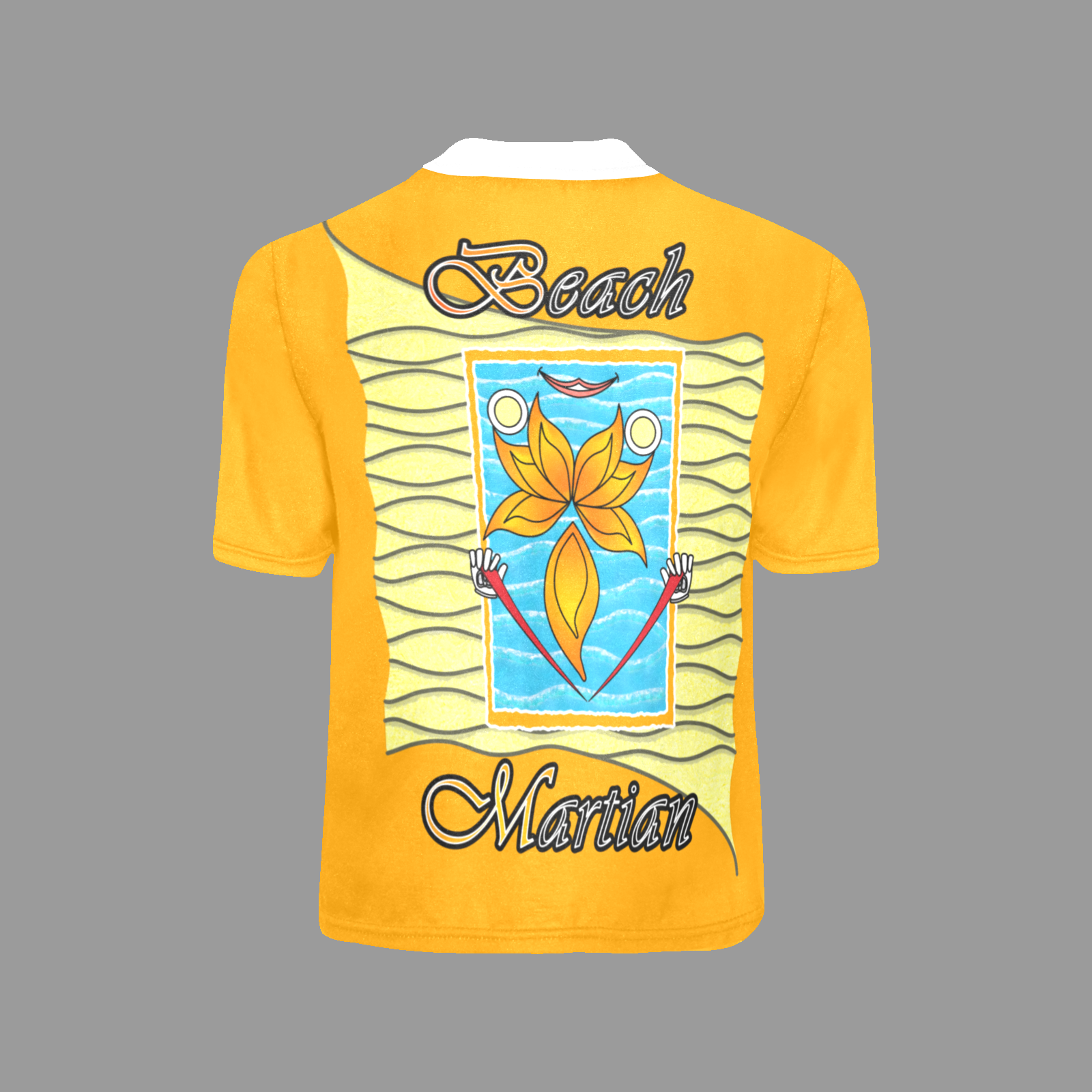 Little boy's crew neck T-shirt orange 255165000 Beach Martian - Image 3