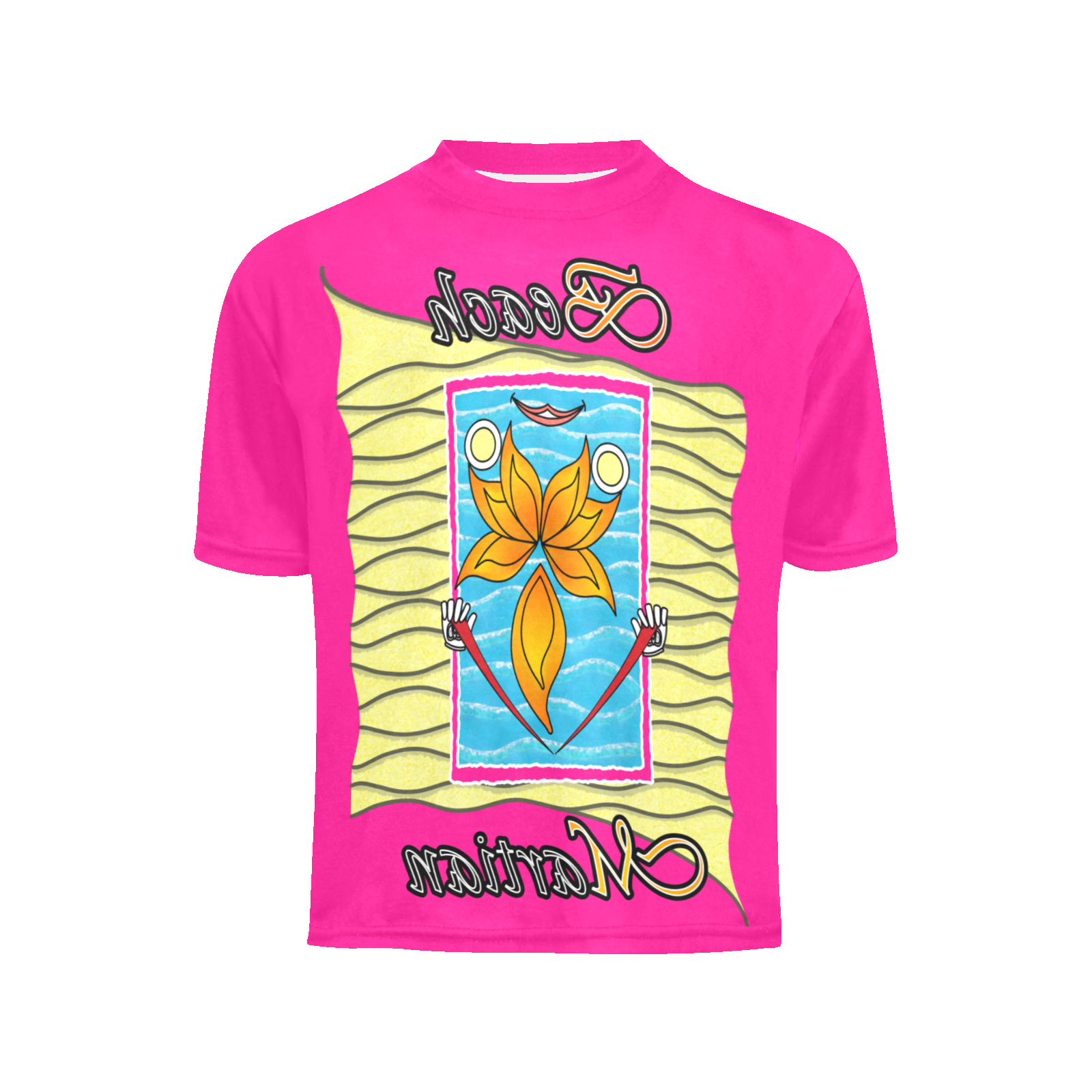 Little boy's crew neck T-shirt pink 255020147 Beach Martian (USA) - Image 3