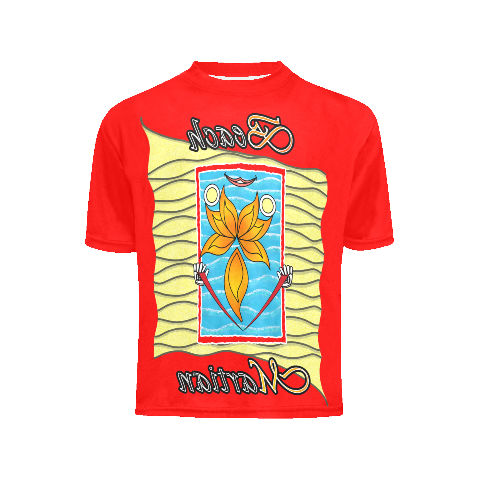 Little boy's crew neck T-shirt red 255000000 Beach Martian (USA) - Image 3