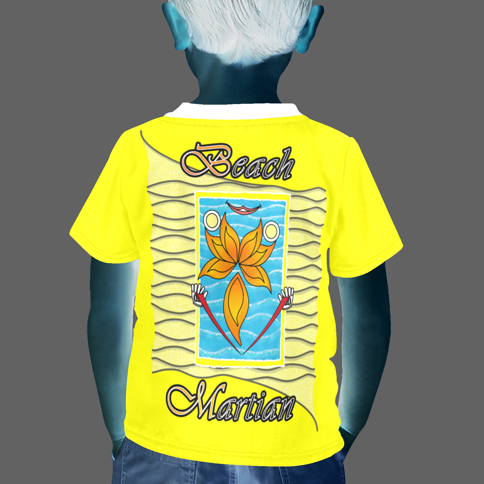 Little boy's crew neck T-shirt yellow 255255000 Beach Martian - Image 2