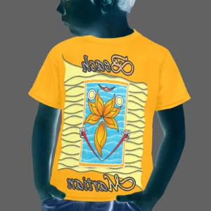 Little boy's crew neck T-shirt orange 255165000 Beach Martian (USA)