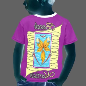 Little boy's crew neck T-shirt purple 128000128 Beach Martian