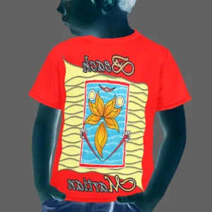 Little boy's crew neck T-shirt red 255000000 Beach Martian (USA)