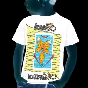 Little boy's crew neck T-shirt white 255255255 Beach Martian (USA)