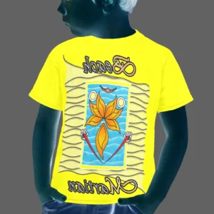 Little boy's crew neck T-shirt yellow 255255000 Beach Martian (USA)