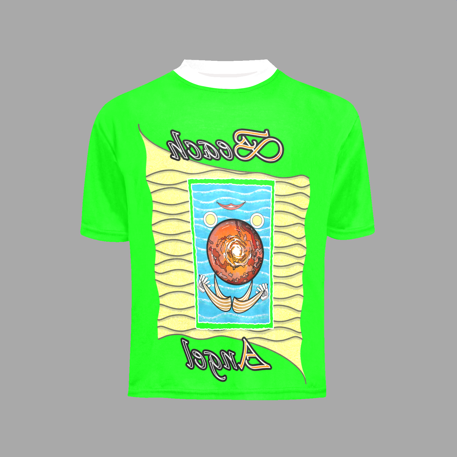 Little girl's crew neck T-shirt green 000255000 Beach Angel (USA) - Image 4