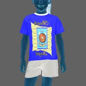 Little girl's crew neck T-shirt blue 000000255 Beach Angel (USA)