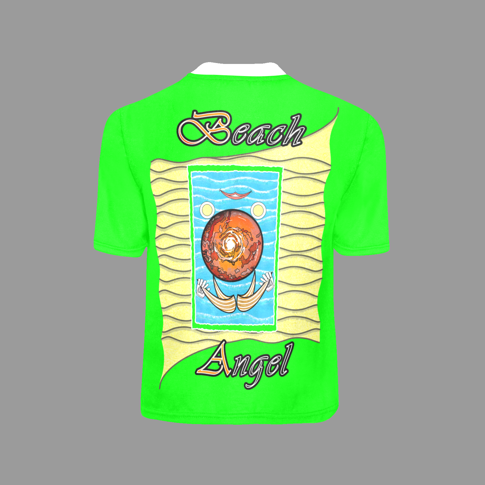 Little girl's crew neck T-shirt green 000255000 Beach Angel (USA) - Image 3