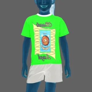 Little girl's crew neck T-shirt green 000255000 Beach Angel (USA)