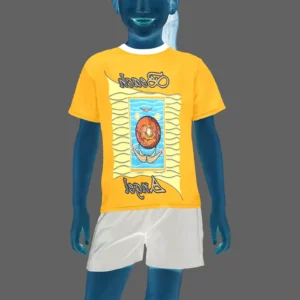 Little girl's crew neck T-shirt orange 255165000 Beach Angel (USA)