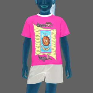 Little girl's crew neck T-shirt pink 255020147 Beach Angel (USA)