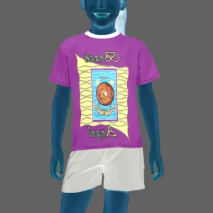 Little girl's crew neck T-shirt purple 128000128 Beach Angel (USA)