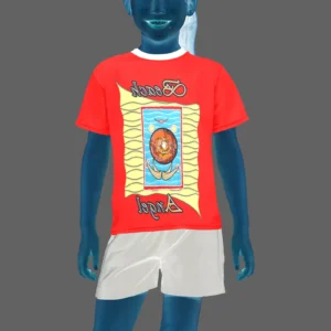 Little girl's crew neck T-shirt red 255000000 Beach Angel (USA)