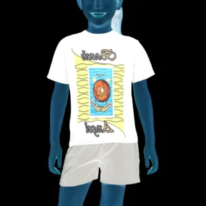 Little girl's crew neck T-shirt white 255255255 Beach Angel (USA)