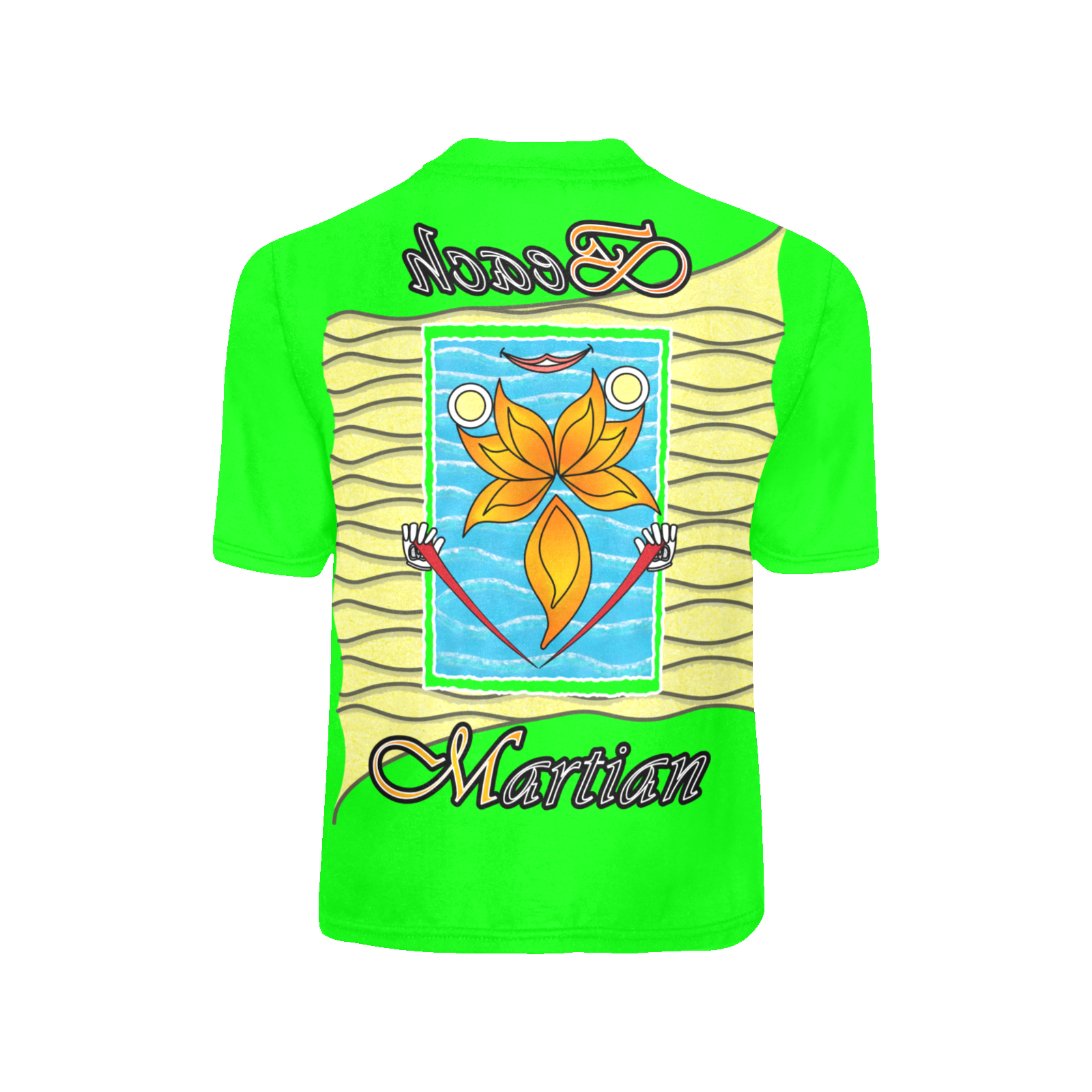 Teens boys' crew neck T-shirt green 000255000 Beach Martian (USA) - Image 4