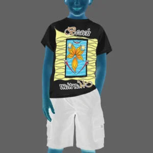 Teens boys' crew neck T-shirt black 000000000 Beach Martian (USA)