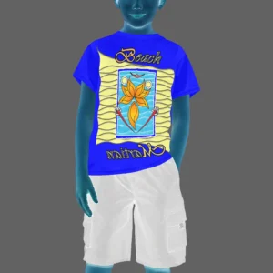 Teens boys' crew neck T-shirt blue 000000255 Beach Martian (USA)