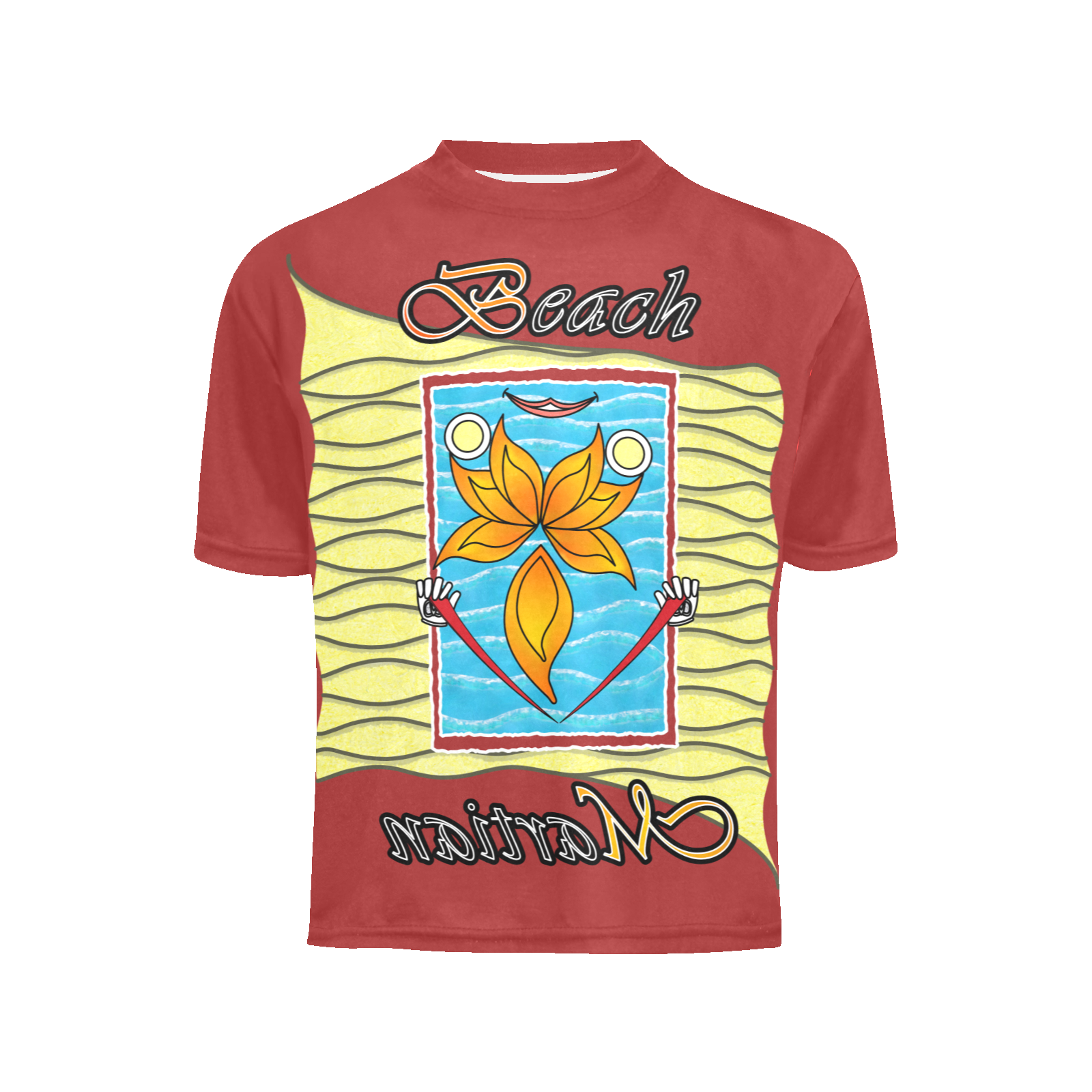 Teens boys' crew neck T-shirt brown 165042042 Beach Martian (USA) - Image 3