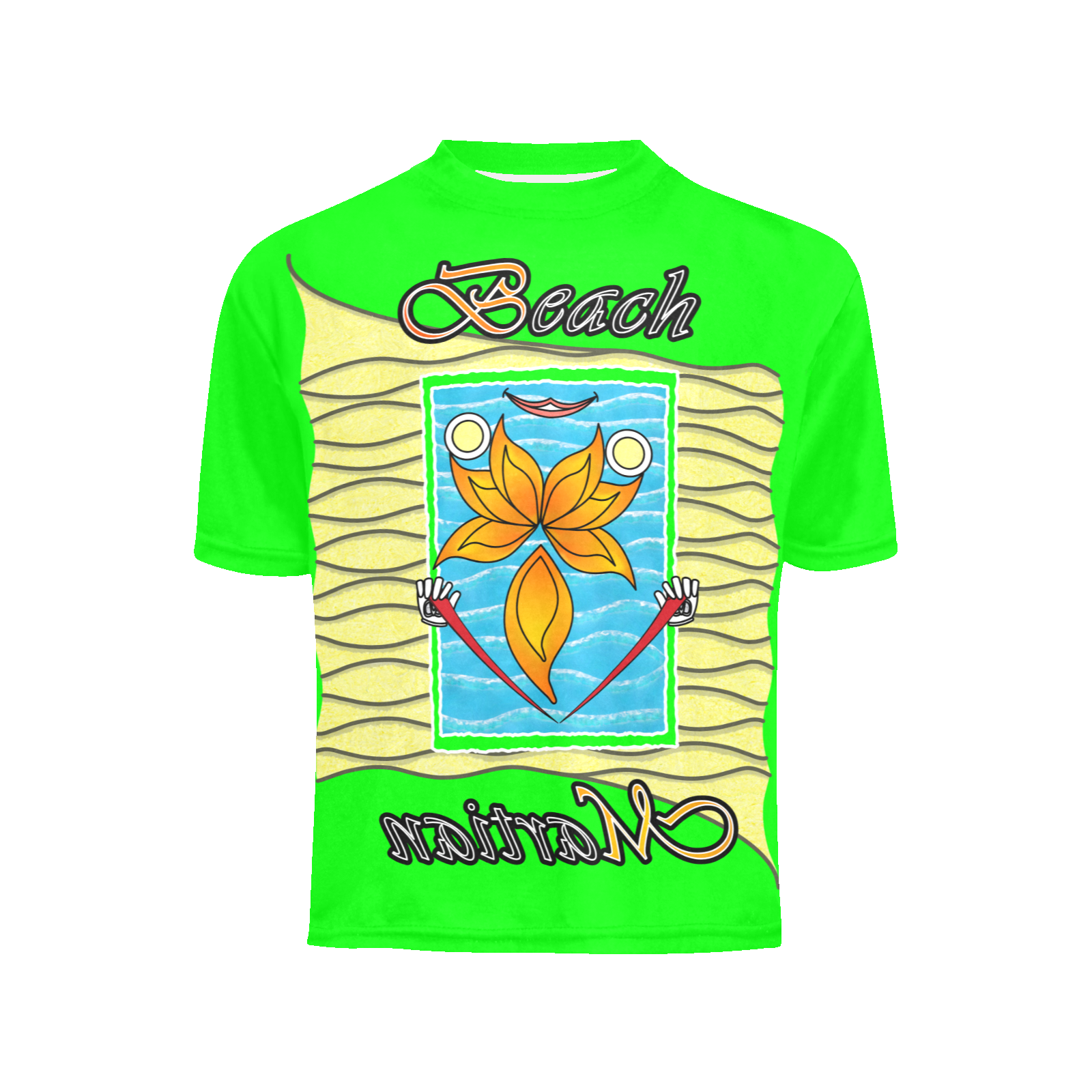 Teens boys' crew neck T-shirt green 000255000 Beach Martian (USA) - Image 3