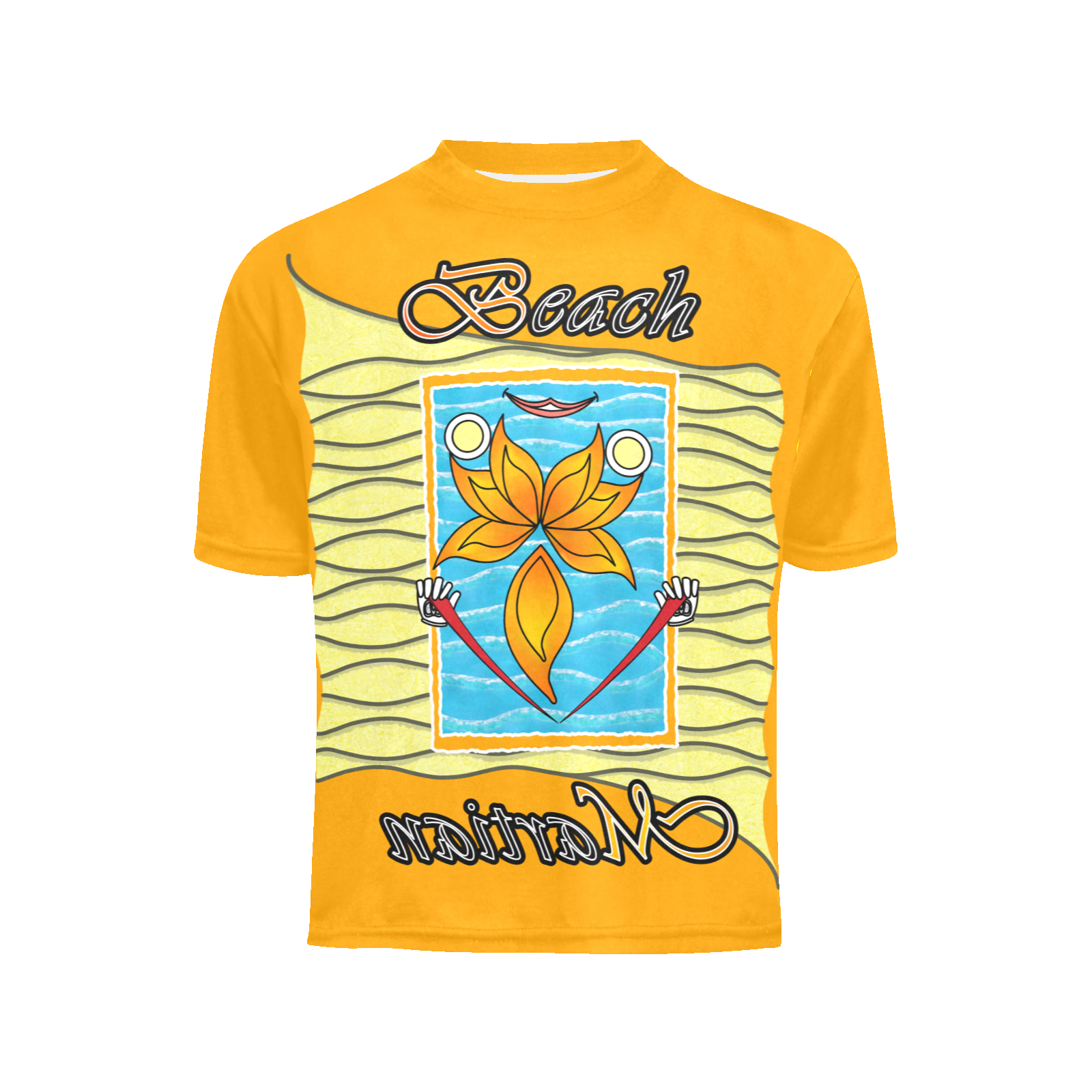 Teens boys' crew neck T-shirt orange 255165000 Beach Martian (USA) - Image 3