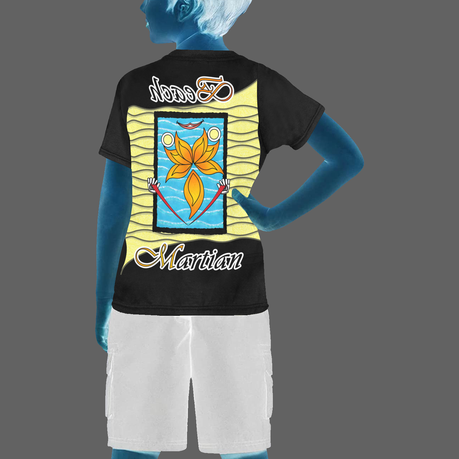 Teens boys' crew neck T-shirt black 000000000 Beach Martian (USA) - Image 2