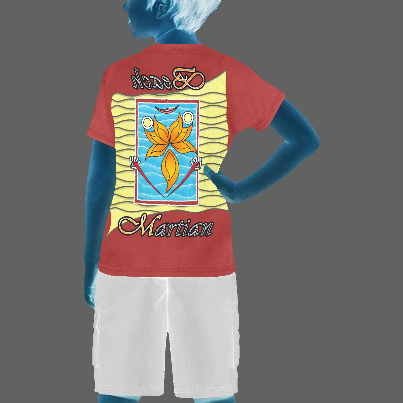 Teens boys' crew neck T-shirt brown 165042042 Beach Martian (USA) - Image 2