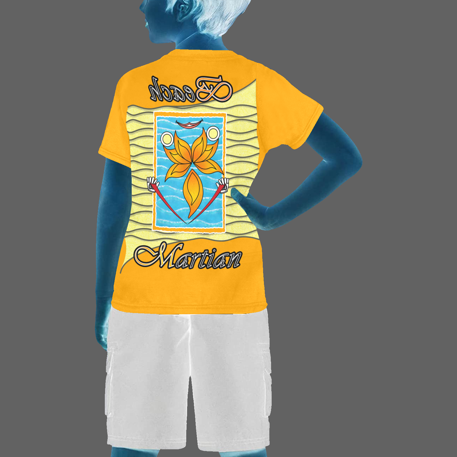 Teens boys' crew neck T-shirt orange 255165000 Beach Martian (USA) - Image 2