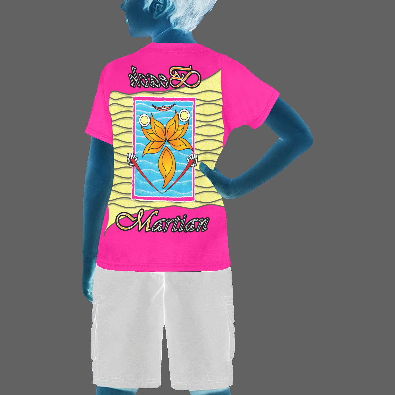 Teens boys' crew neck T-shirt pink 255020147 Beach Martian (USA) - Image 2