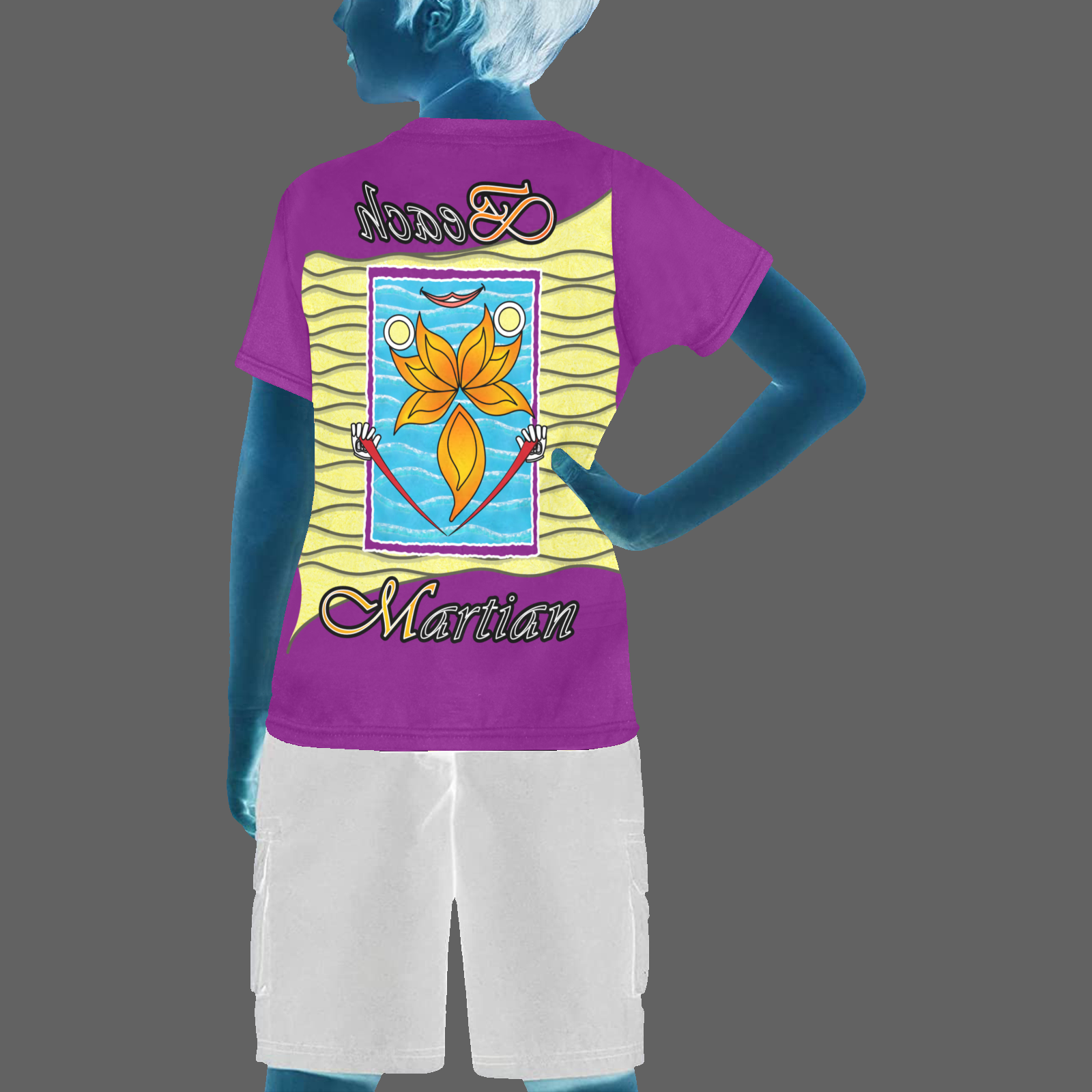 Teens boys' crew neck T-shirt purple 128000128 Beach Martian (USA) - Image 2