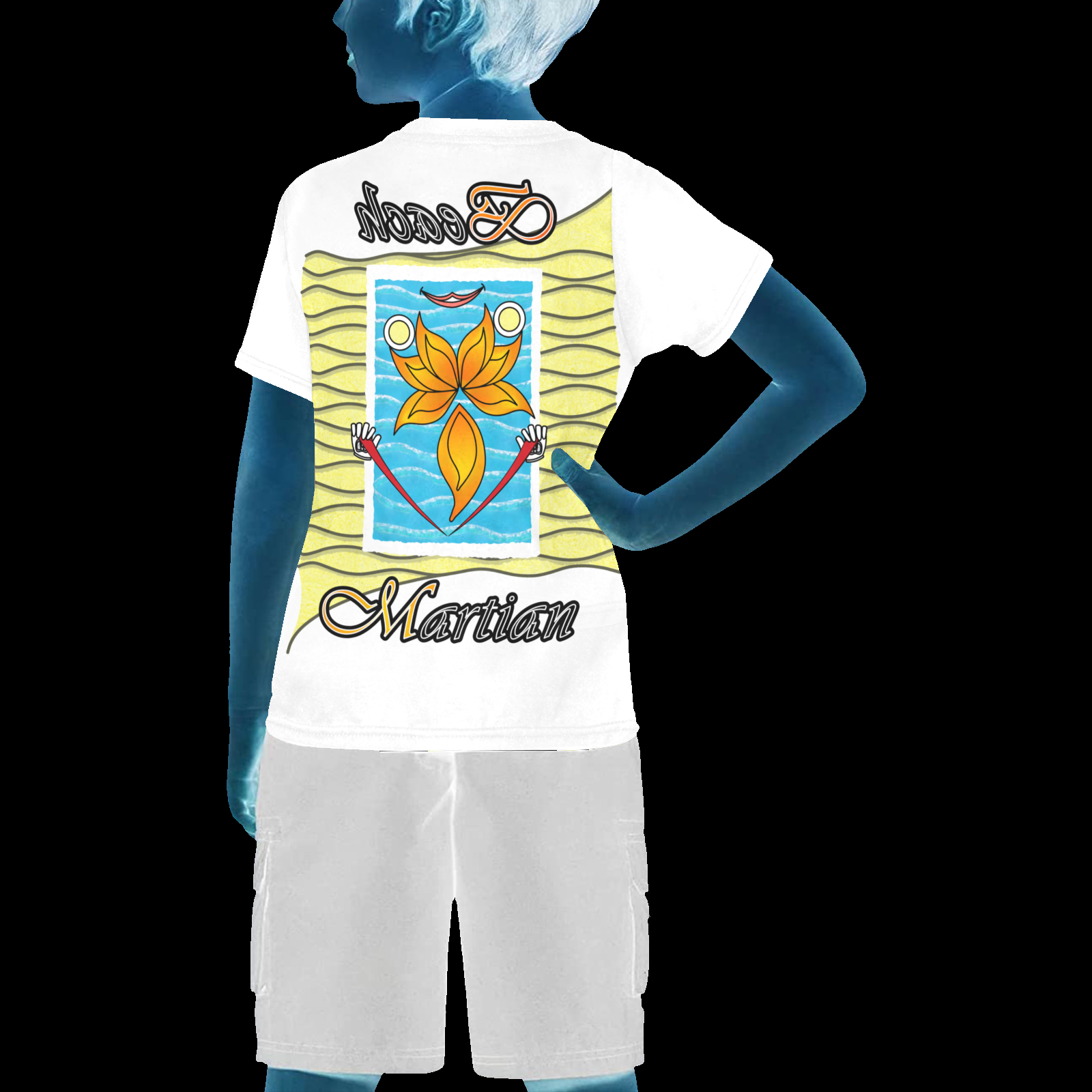 Teens boys' crew neck T-shirt white 255255255 Beach Martian (USA) - Image 2