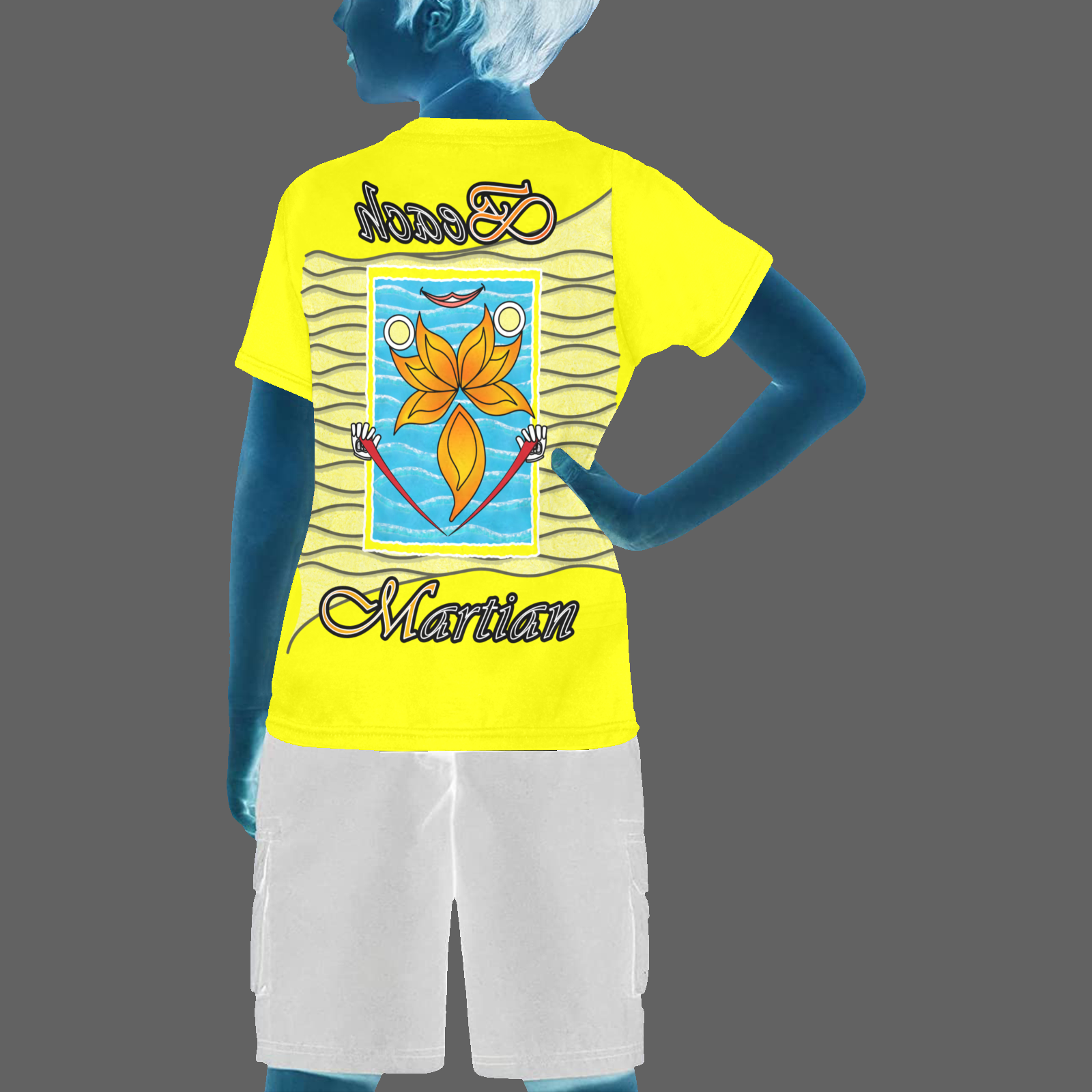Teens boys' crew neck T-shirt yellow 255255000 Beach Martian (USA) - Image 2