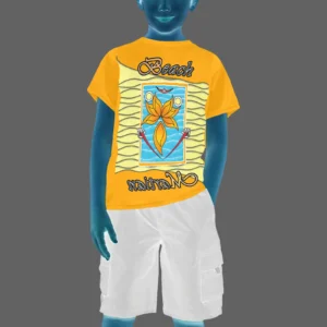 Teens boys' crew neck T-shirt orange 255165000 Beach Martian (USA)